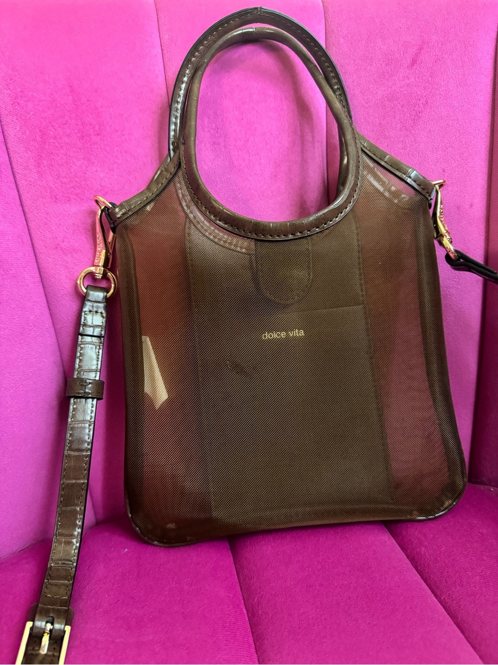 Dolce Vita Sylvene Mesh Crossbody Satchel